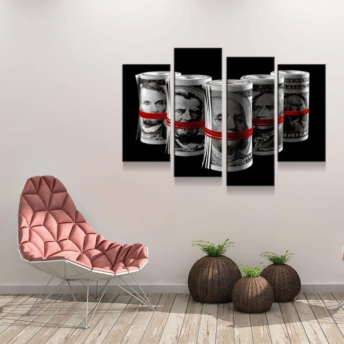 Money Rolled Bills Canvas Set