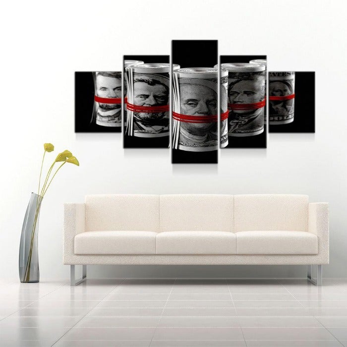 Money Rolled Bills Canvas Set