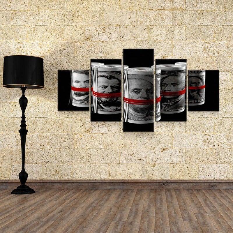 Money Rolled Bills Canvas Set