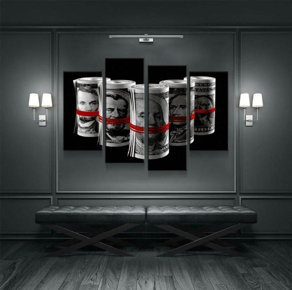 Money Rolled Bills Canvas Set
