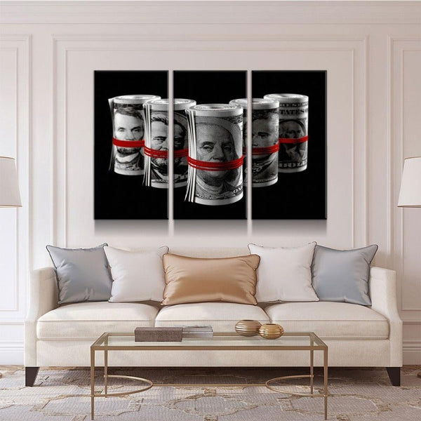 Money Rolled Bills Canvas Set