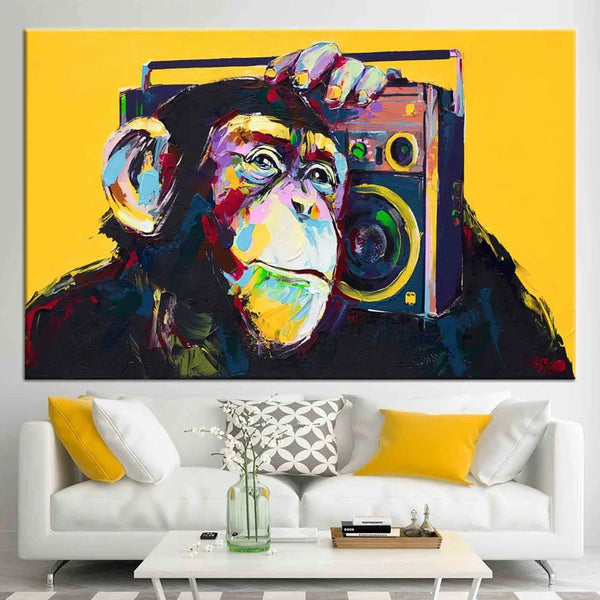 Monkey Boombox Canvas Set - FanaticPrintz