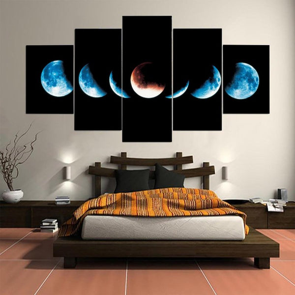 Moon Lunar Phases Canvas Set - FanaticPrintz