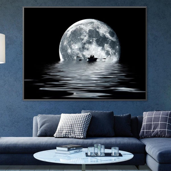 Moon Sail Canvas Art Ready To Hang - FanaticPrintz