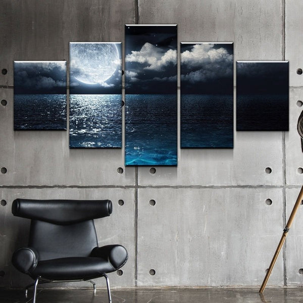 Moon Light Sea Canvas Set