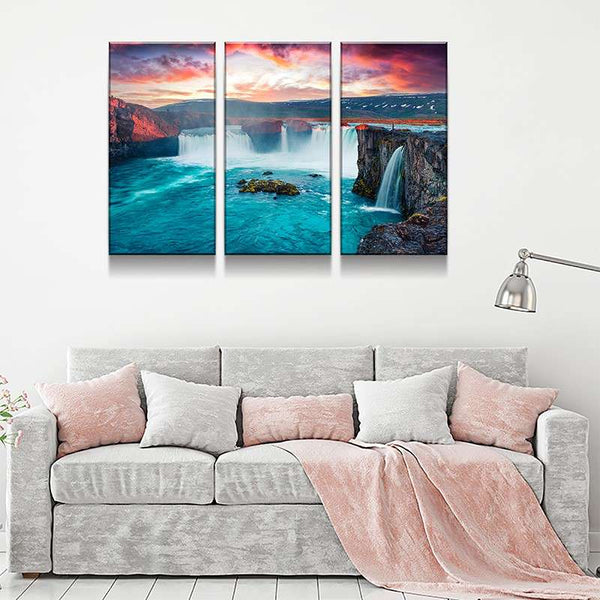 Morning Waterfall Canvas Set - FanaticPrintz