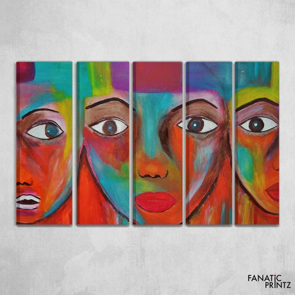 Multi Abstract Face Canvas Set - FanaticPrintz