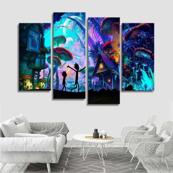Mushroom Rick And Morty Canvas Set
