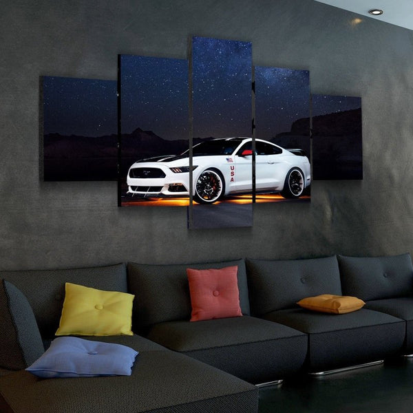 Mustang At Night Canvas Set