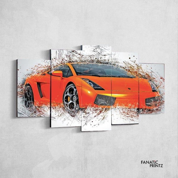 Orange Lamborghini Digital Canvas Set
