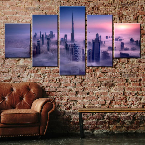 Pinkish Skyline City View - FanaticPrintz