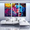 3 piece Psychedelic Einstein Canvas Set of Wall Painting