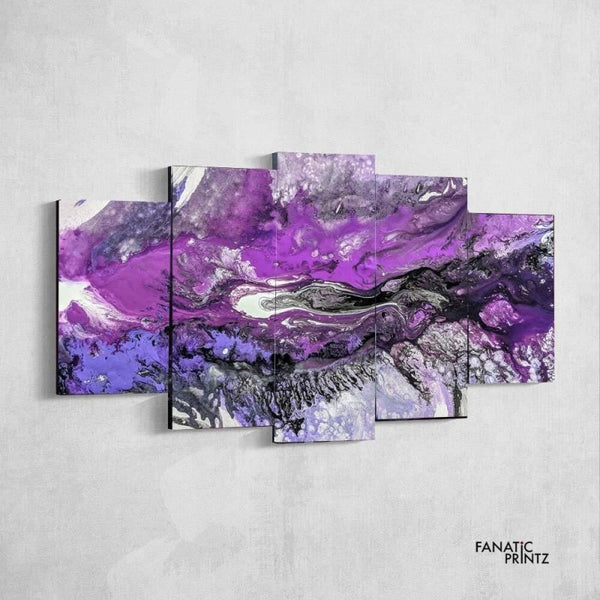 Purple Feather Canvas Set By Amber Lamoreaux Art