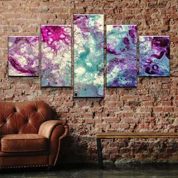 Purple Teal Melody Canvas Set By Amber Lamoreaux Art