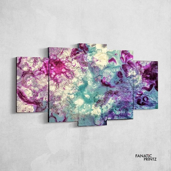 Purple Teal Melody Canvas Set By Amber Lamoreaux Art