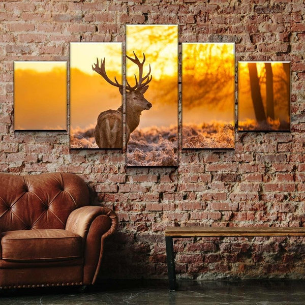 Red Deer Sunset Canvas Set