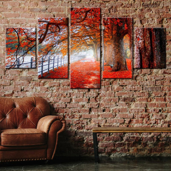 Red Fall Street Canvas Set - FanaticPrintz