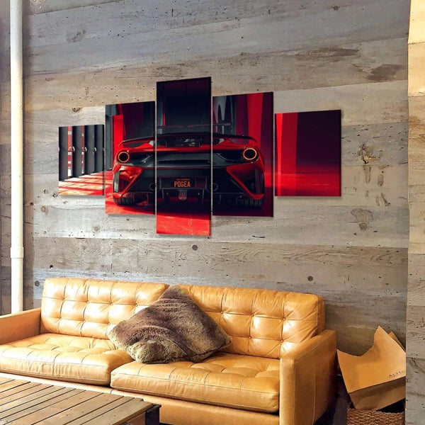 Red Ferrari 488 Gtb Canvas Set
