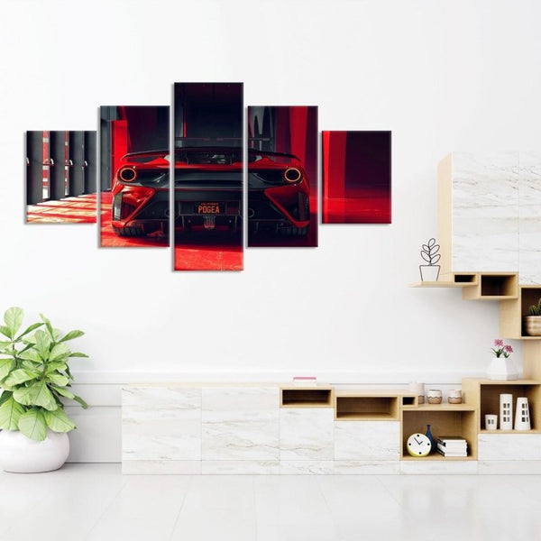 Red Ferrari 488 Gtb Canvas Set