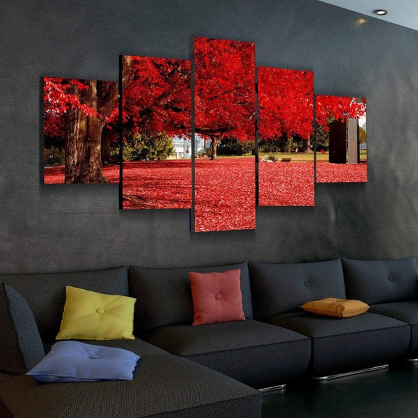 Red Tree Autumn Canvas Set