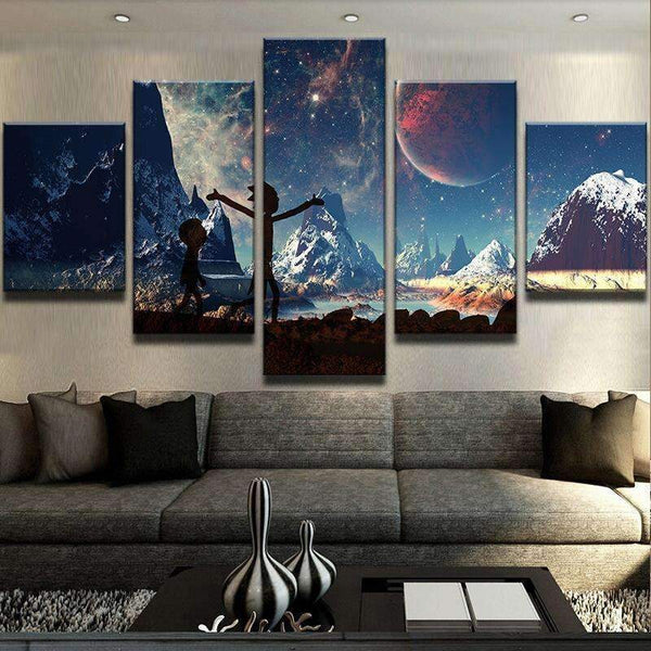Rick And Morty Moon Canvas Set - FanaticPrintz