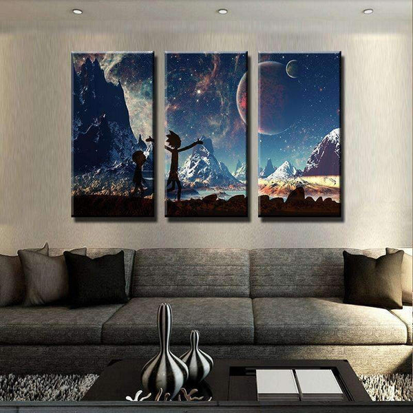 Rick And Morty Moon Canvas Set - FanaticPrintz