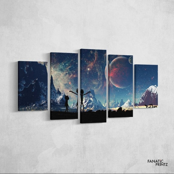 Rick And Morty Moon Canvas Set - FanaticPrintz