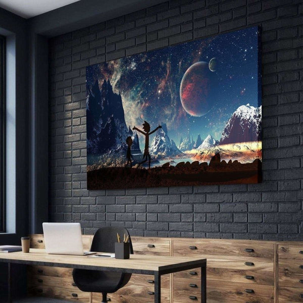 Rick And Morty Moon Canvas Set - FanaticPrintz