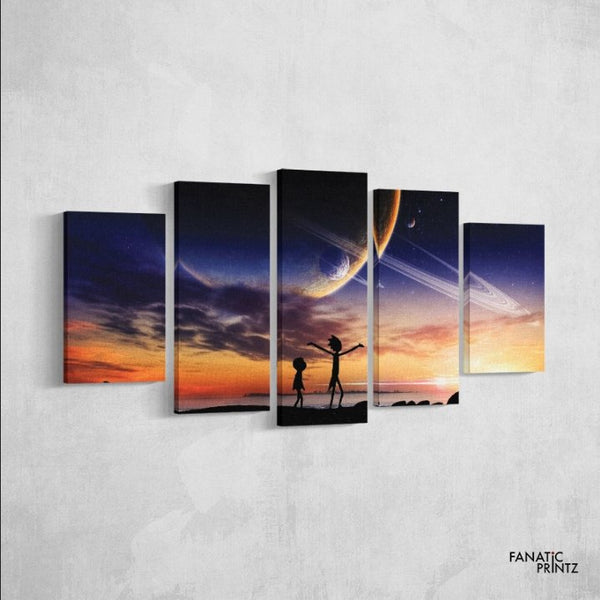 Rick And Morty Sun Set Canvas Set - FanaticPrintz
