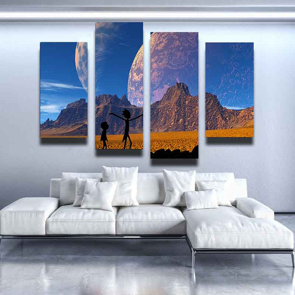 Rick And Morty Sci Fi View Canvas Set