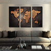 Rustic World Map Canvas Set