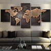 Rustic World Map Canvas Set