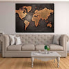 Rustic World Map Canvas Set