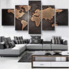 Rustic World Map Canvas Set
