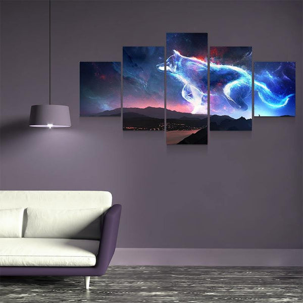 Sci Fi Wolf Canvas Set
