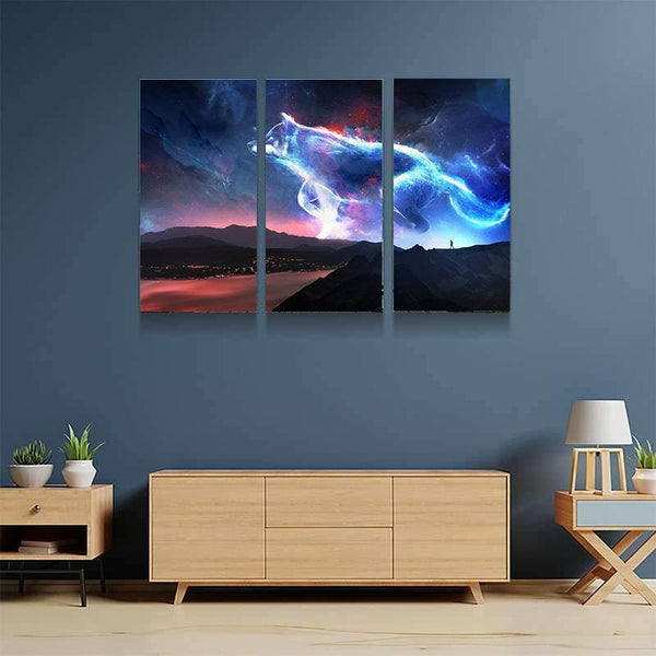 Sci Fi Wolf Canvas Set