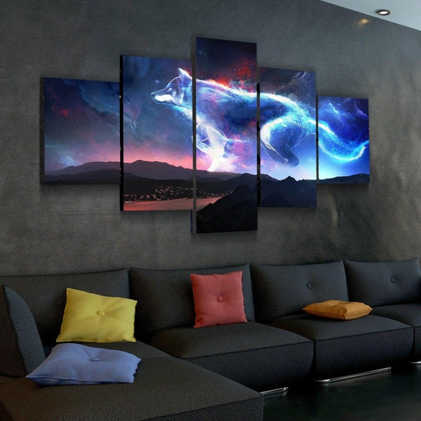 Sci Fi Wolf Canvas Set