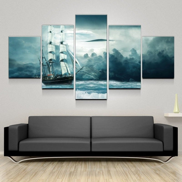 Ship At Sea Canvas Art