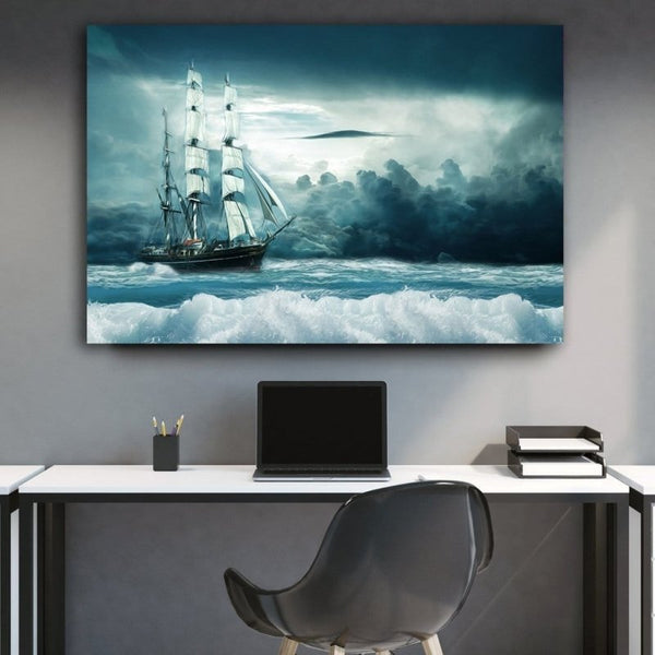 Ship At Sea Canvas Art