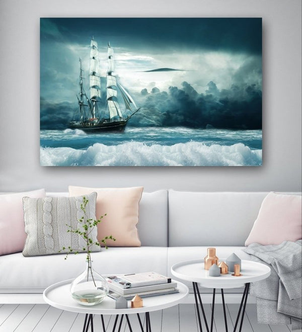 Ship At Sea Canvas Art
