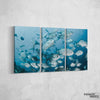 Silver Fishes under water Canvas Set - FanaticPrintz