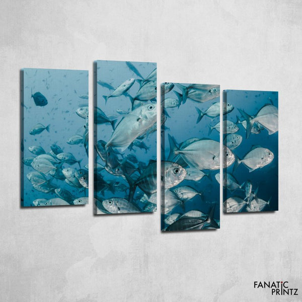 Silver Fishes under water Canvas Set - FanaticPrintz