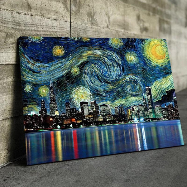 Starry Night City Life Canvas Set