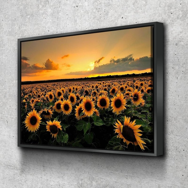 Sunflower Canvas Painting | Sunflower Canvas Wall Art | Sunflower Wall Decor Print - FanaticPrintz