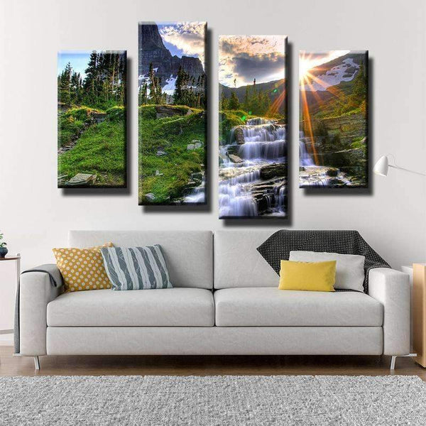 Sunset Waterfall Canvas Set