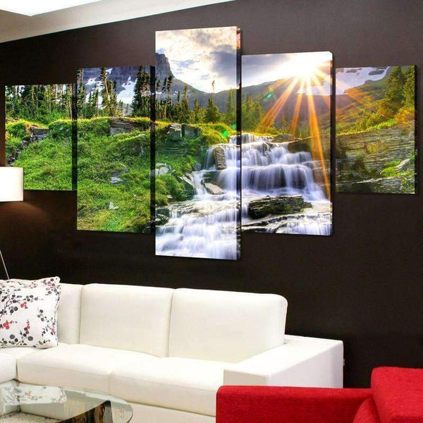 Sunset Waterfall Canvas Set