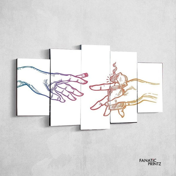 The Creation Of Abstract Cannabis Canvas Set