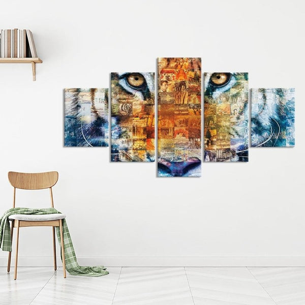 Tiger Collage Canvas Set