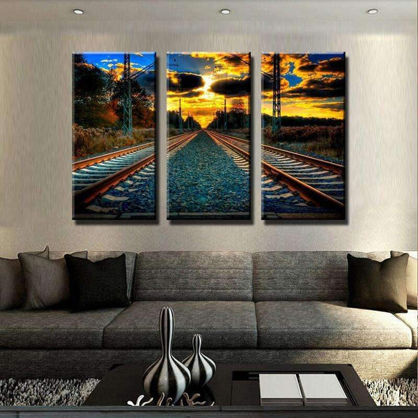 Train Tracks Canvas Set