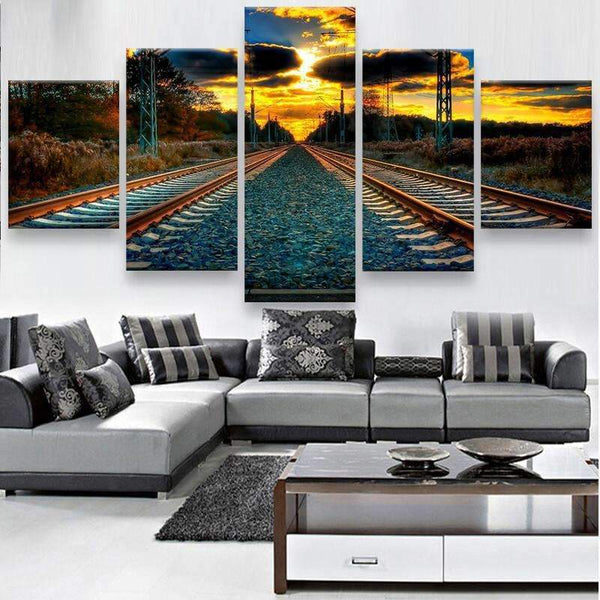 Train Tracks Canvas Set